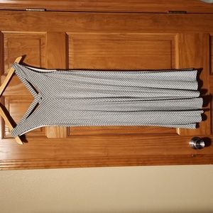 Gray and white striped dress